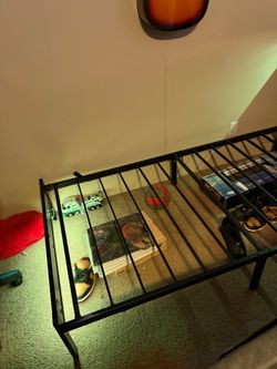 Black Metal Bed Frame Platform Base