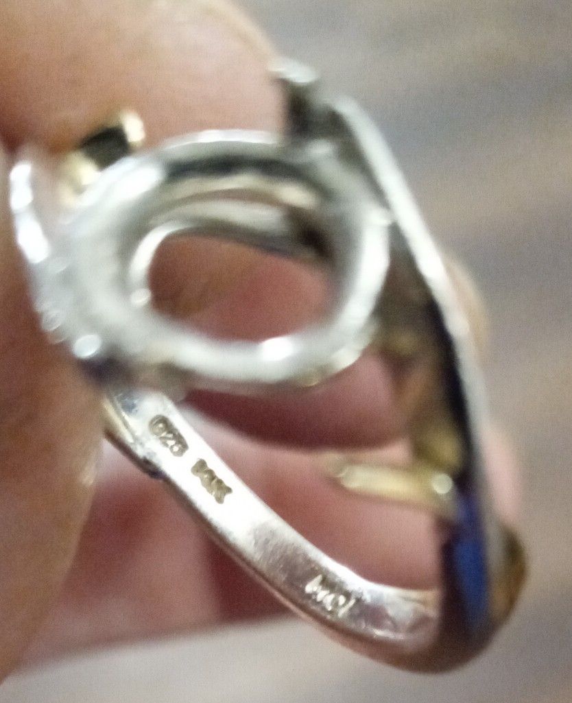 Silver & 14k Gold Ring(No Setting)