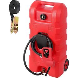 15 gal. Gas Can, Fuel Tank Container with LE Manual Siphon Pump and 10 ft. Hose