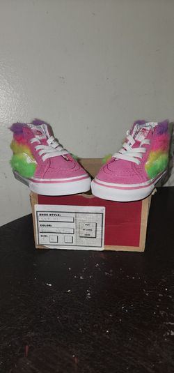 Vans SK8-Hi Toddler Sneakers Rainbow Pink Size 4