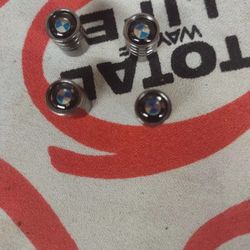BMW Titanium Valve Stem Caps Silver Covers Set Of 4