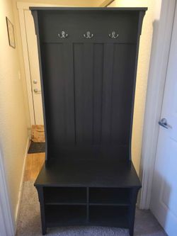 Black hallway coat tree