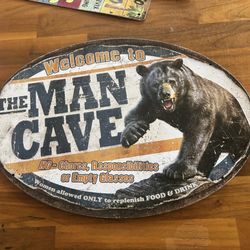 Man cave metal sign