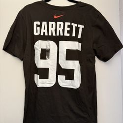 Nike Men's Cleveland Browns Myles Garrett #95 Seal Brown T-Shirt
