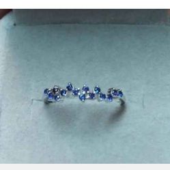 New .925 Sterling Silver Sapphire Ring Size 8 