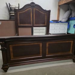 Mahogany Color Queen Size Bed Frame