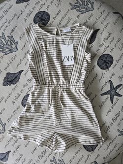 Zara Short Stripped Jumpsuit 