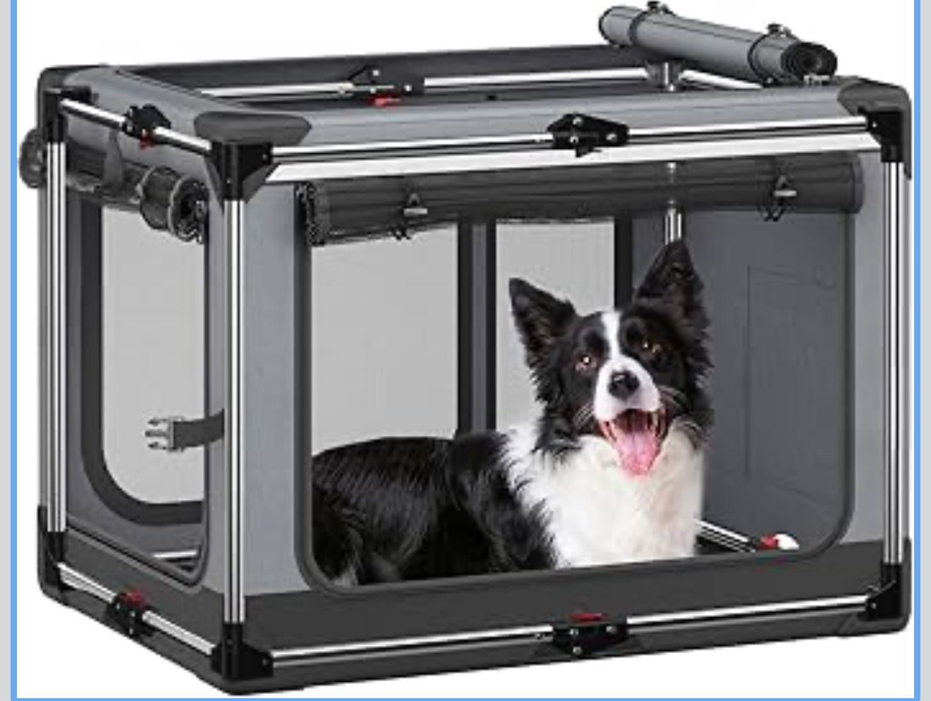 Collapsible Dog Crate: 38 Inch Foldable Soft Sided Dog Crate for Large Dogs