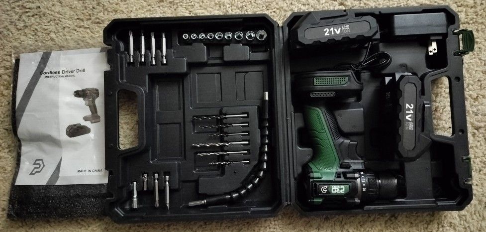 Cordless, brushless driver drill with two Lithium batterries and charger/see discription / new ๐๐