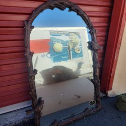 Vintage cabin style uttermost wall mirror