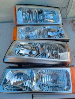 03-06 Chevrolet Silverado Avalanche Headlights Luces Micas Calaveras Faros Faroles Focos Headlamps Chevy