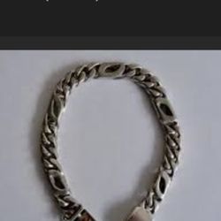 Mens 71/2" Heavy Chunky 43 Grams 925 Sterling Silver Braclett 