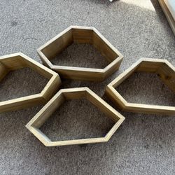 Hexagon (asymmetrical)  Wall Shelves 