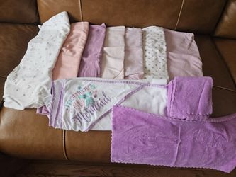 Flannel Blanket, Burping Cloths And A Towel.