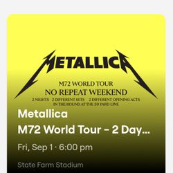 METALLICA FLOOR TICKETS 