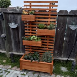 Vertical Planter On Wheels