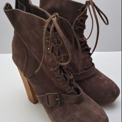 Steve Madden Carnaby Brown Heel Leather Boots Women's Size 10M