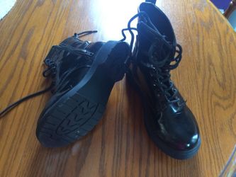 Black patent boots
