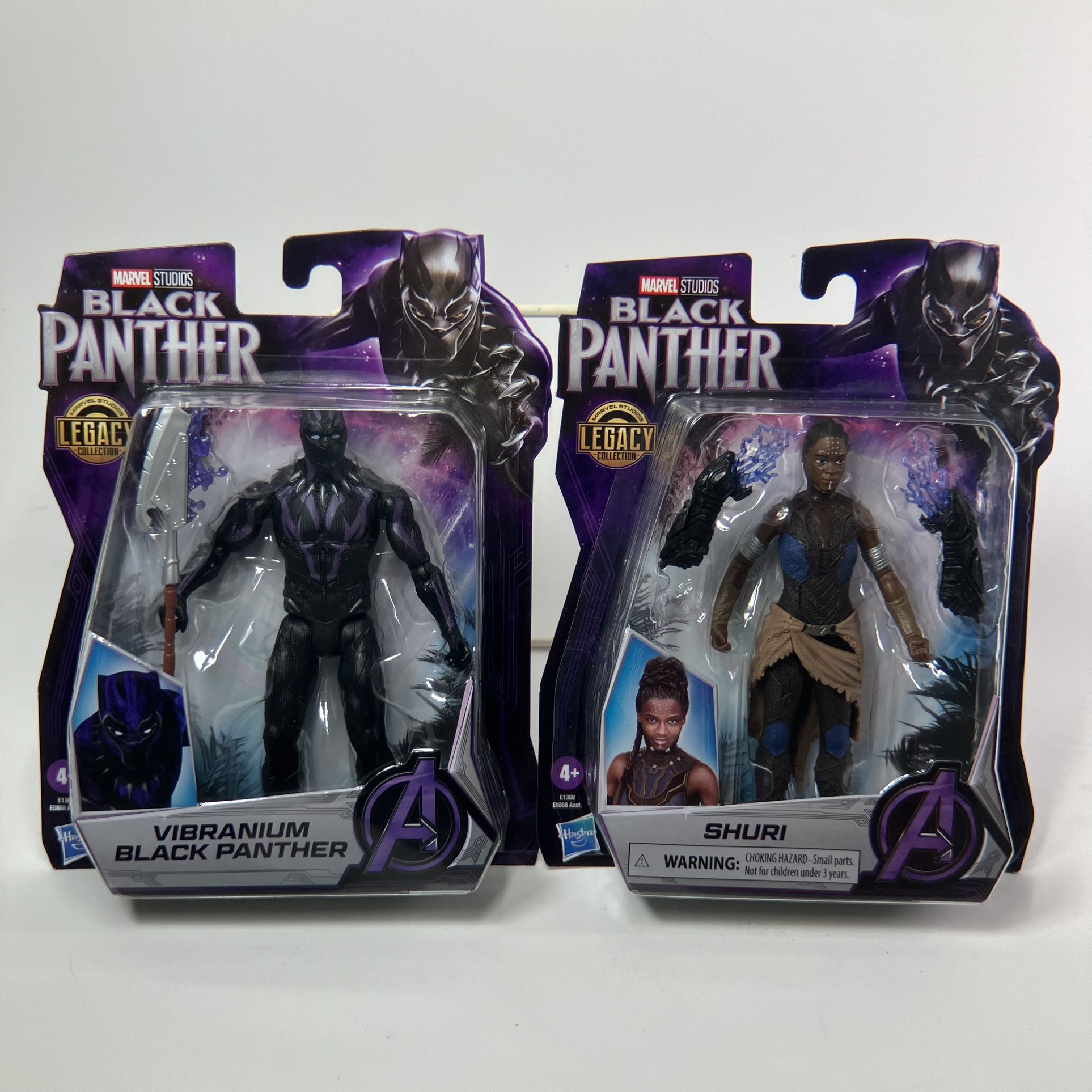 Vibranium Black Panther & Shuri 6” Figures Lot Of 2 By Hasbro