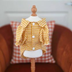 Cute Yellow Gingham PET Top! Small