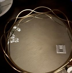 Mirrored Tray With Scalloped Detail. 