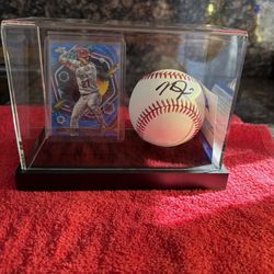 Mike Trout Autograph Baseball Psa And Numbered Card 13/99