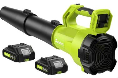 SUNCHERS Leaf Blower Cordless with 2 Batteries and Charger, Electric Battery Powered Cordless Leaf Blower, Portable Lightweight Handhold Blowers for B