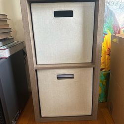 2-cube 13” cubby organizer - weathered grey