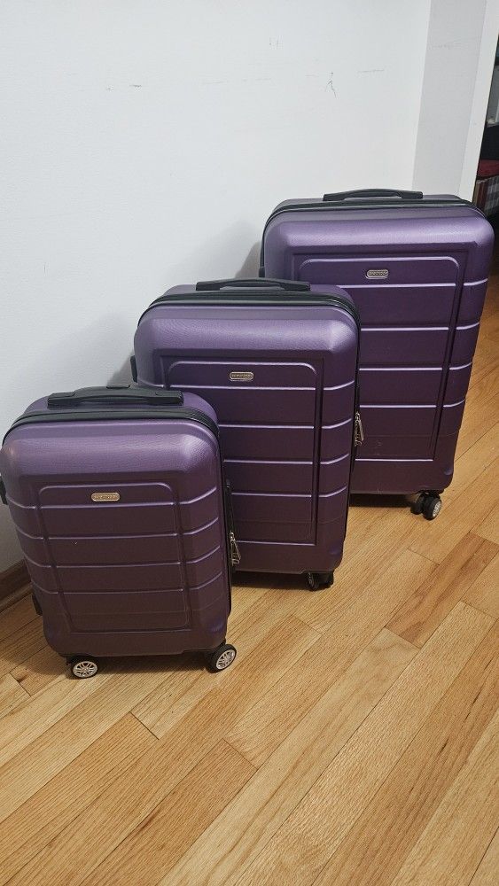 3 Piece Luggage Set - Purple