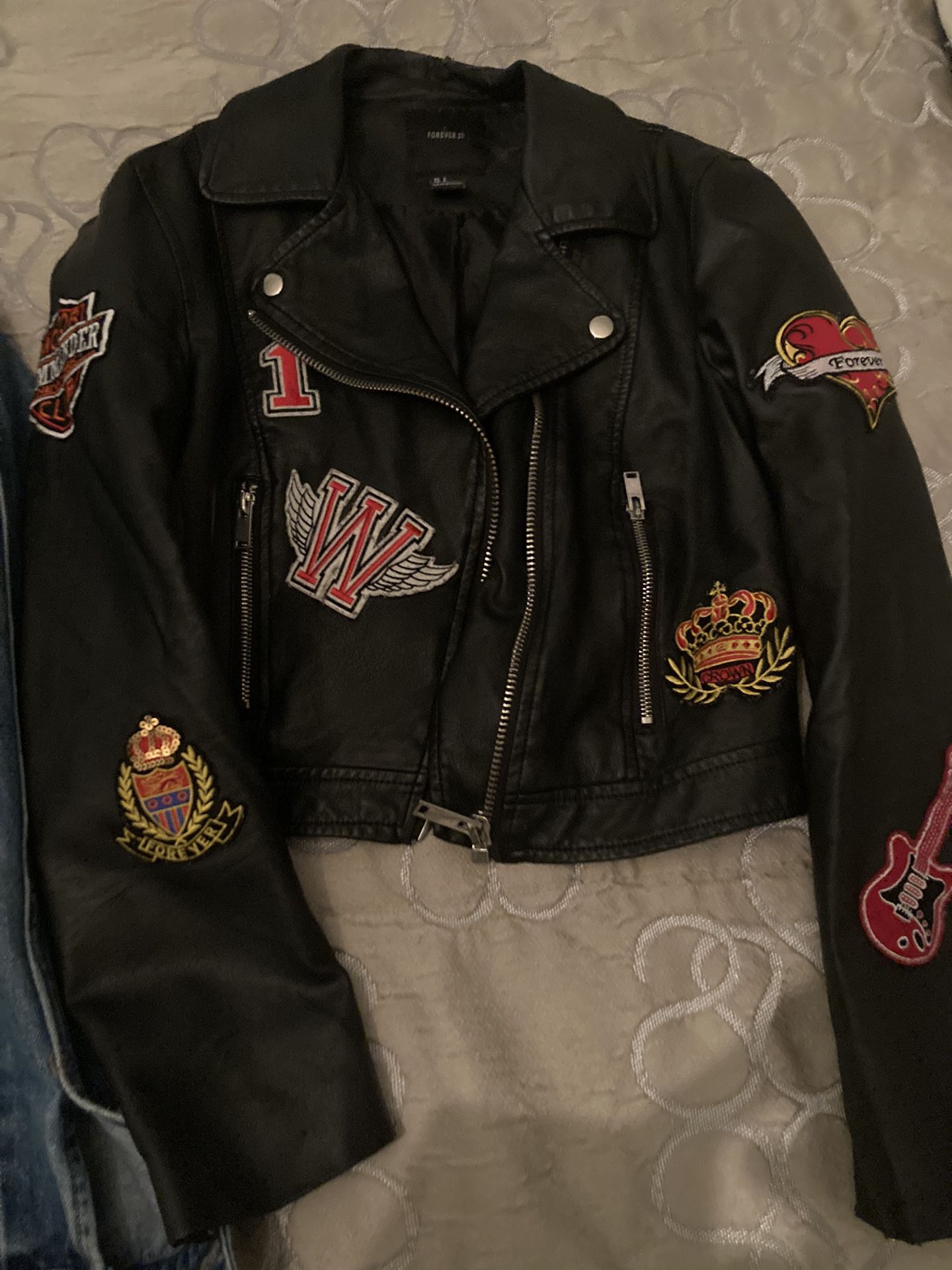 2 Forever 21 Size Small Jackets One Jean One Leather 