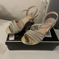 Gold Heels Size 5.5 Womens