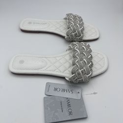 women’s white and silver sandals size 6 from amazon