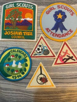 Vintage Girl Scouts Embroidered Patches Lot of 6