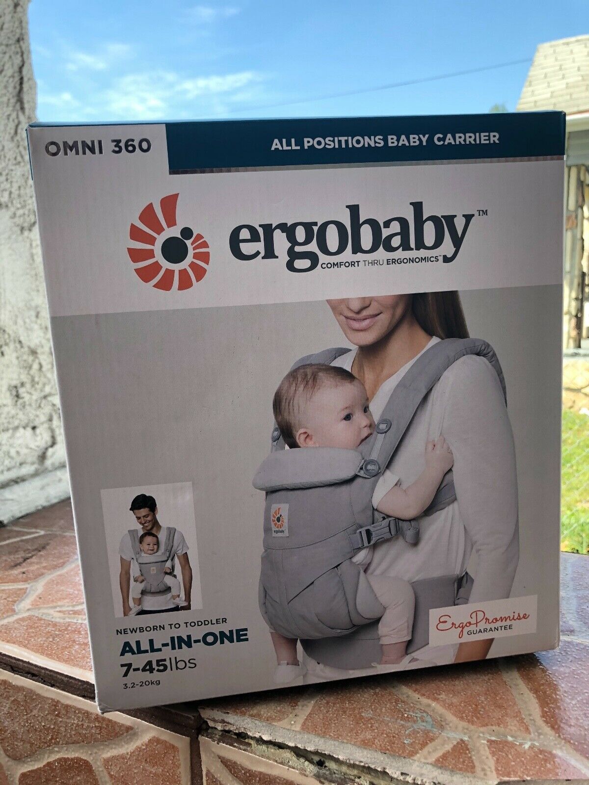 New Ergobaby Omni 360 All Carry Positions Ergonomic Baby Carrier - Pearl Gray
