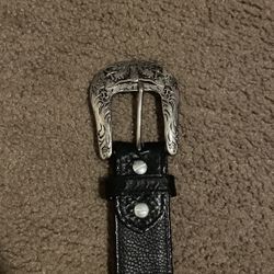 Size 30 Black Alligator Belt Cowboy Belt