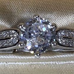 High Quality Moissanite  Ring For Women Shiny Zircon One Carot Engagement Wedding Ring