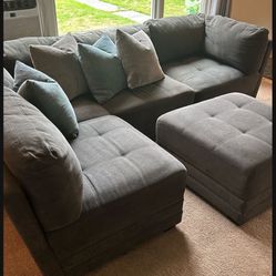6pc Thomasville Sectional Couch Sofa 