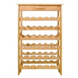 36-Bottle Natural wood Floor Wine Rack