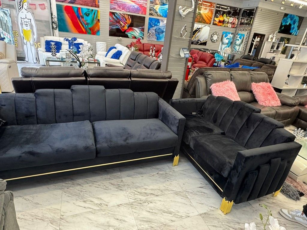 Juego De Sala, Sofa Y Loveseat