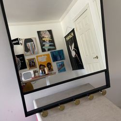 West Elm Mirror With Hooks