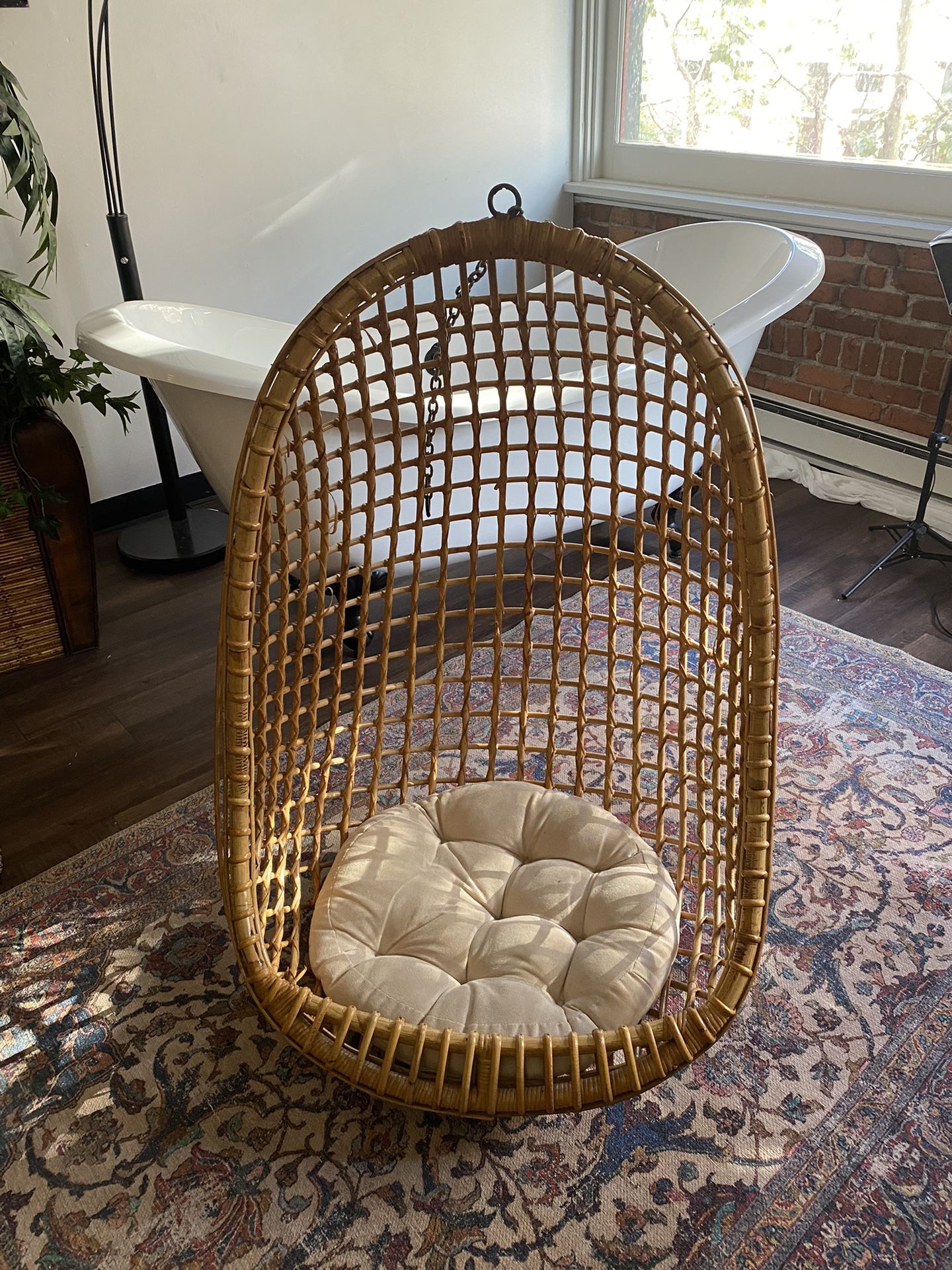 Beautiful Vintage Bamboo Hanging Chair - For Indoors/Outdoors