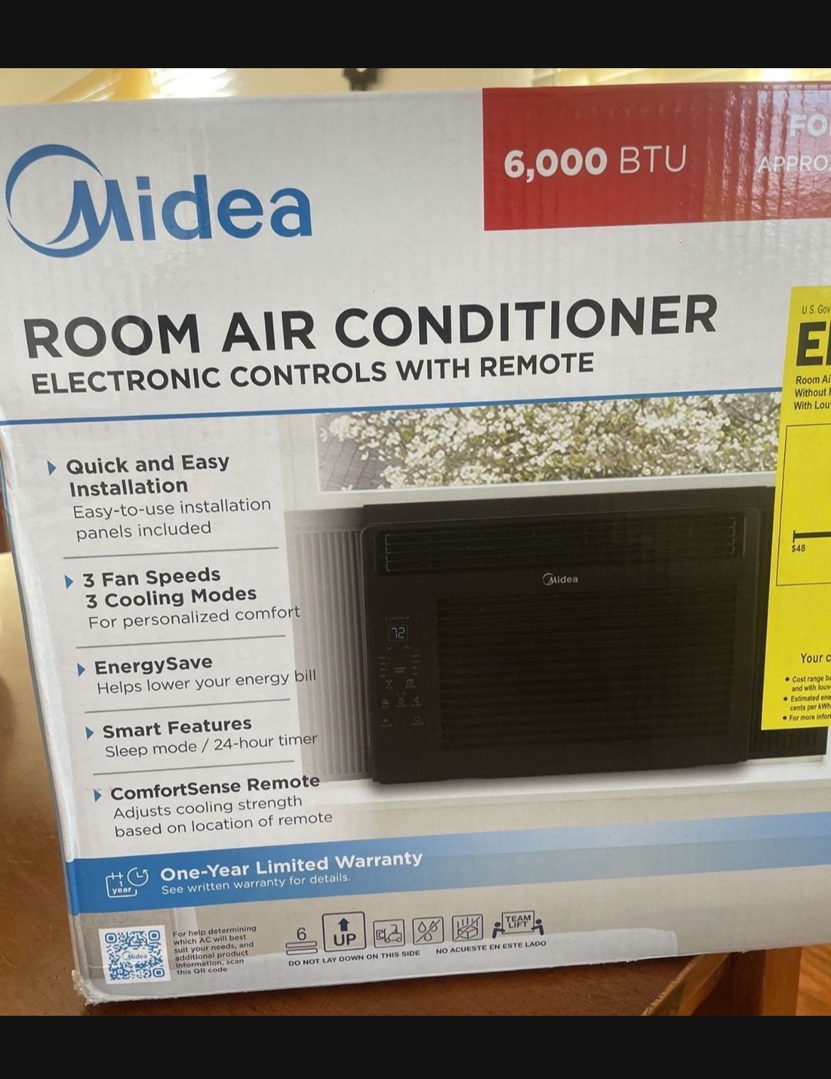 On Sale New Midea 6,000 BTU 115V Window Air Conditioner with ComfortSense Remote,$$$225 Dollars Firm Price in San Leandro,,,,