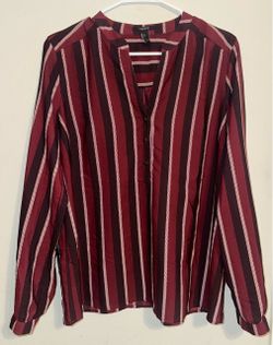 Red and Black Striped Blouse