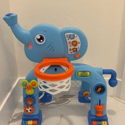Elephant Activity Play Table with Basketball Hoop – Interactive Toddler Learning Toy