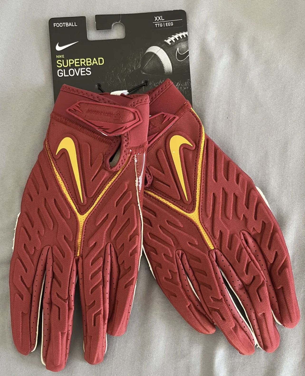 Nike Superbad 6.0 Football Gloves NCAA lowa State Cyclones Size XXL