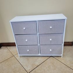 SONGMICS 6 Drawer Fabric Chest of Drawers Industrial Style Steel Frame Shelf Bedroom  32"W×12"D×28"D