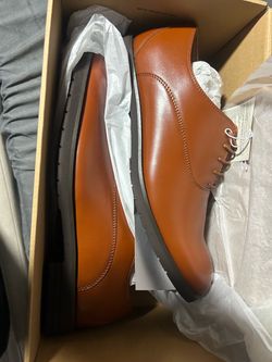 Tan Leather Oxford Dress Shoes