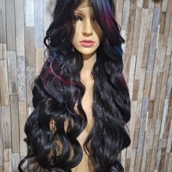 Human Hair Blend Wig 