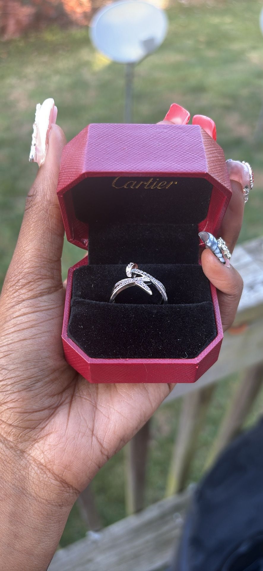 Crossover diamond cartier ring size 8