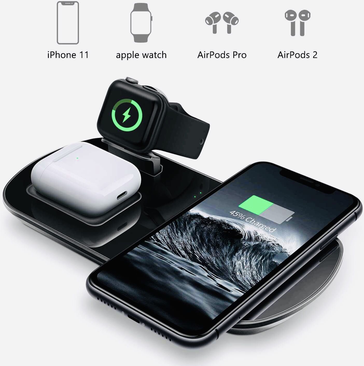 3 in 1 Wireless Charger, IPhone/Android/Samsung, AirPods, and Headphones.